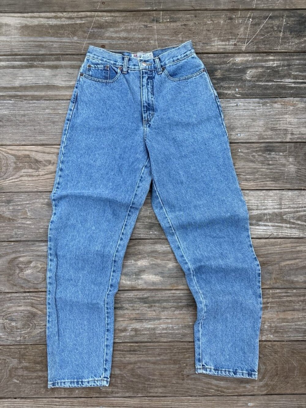 Vintage 90s Rifle Jeans Womens High Rise Mom Tapered Blue Denim Made in Chile